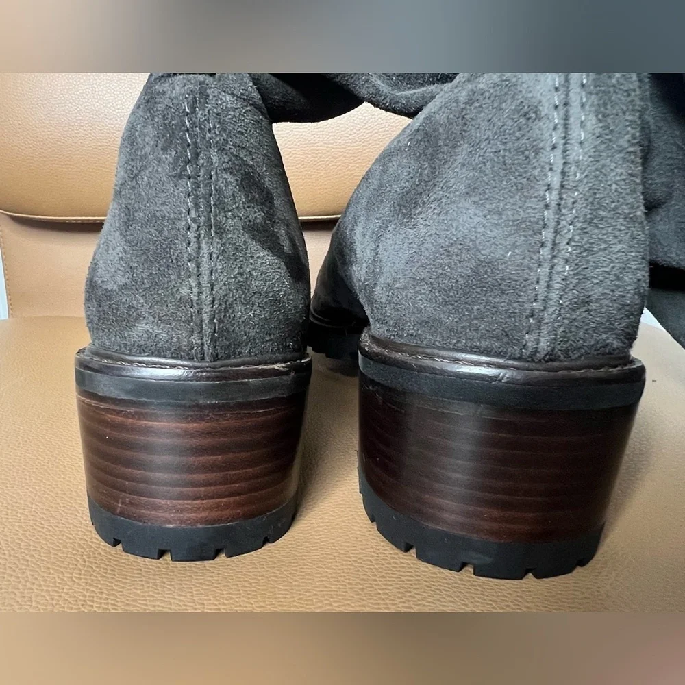 New No Box Stuart Weitzman Gray Women's Suede Knee-High Boots 8.5